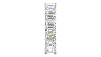 6.90 Ctw Emerald Cut Diamond Eternity Band Set In 14K Yellow Gold