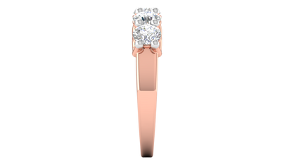 2.00 Ctw Five-Stone Wedding Band With U-Shape Prong Setting In 14K Rose Gold