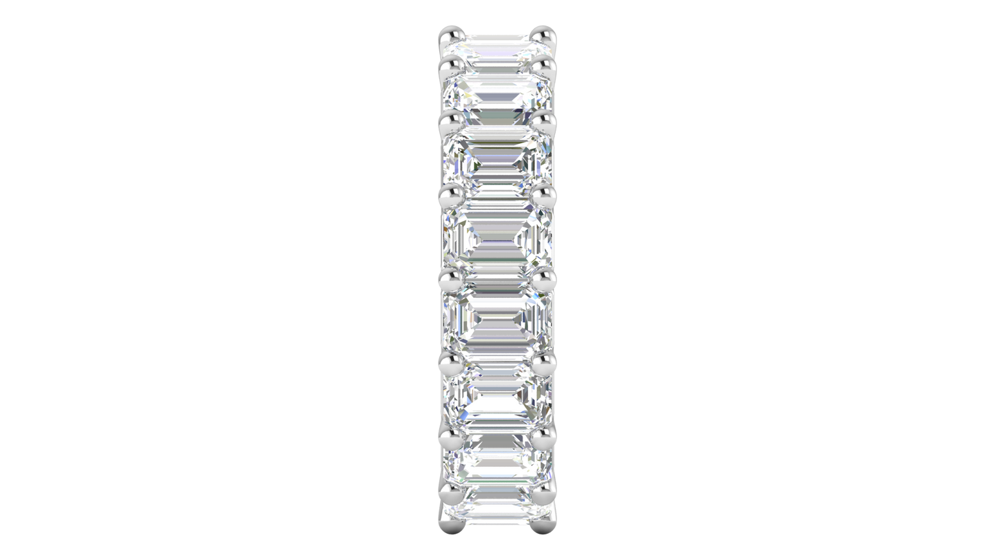 9.00 Ctw Emerald Cut Diamond Eternity Band Set In 14K White Gold