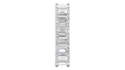 9.00 Ctw Emerald Cut Diamond Eternity Band Set In 14K White Gold