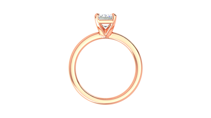2.00 Ctw Emerald Cut Solitaire Engagement Ring Set In 14k Rose Gold