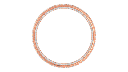 32.40 Ctw Round Cut Diamond Bangle | Double Row Pavé-Set Luxury Diamond Bangle Set In 14K Rose Gold