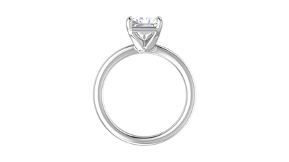 3.00 Ctw Radiant Cut Solitaire Engagement Ring Set In 14K White Gold