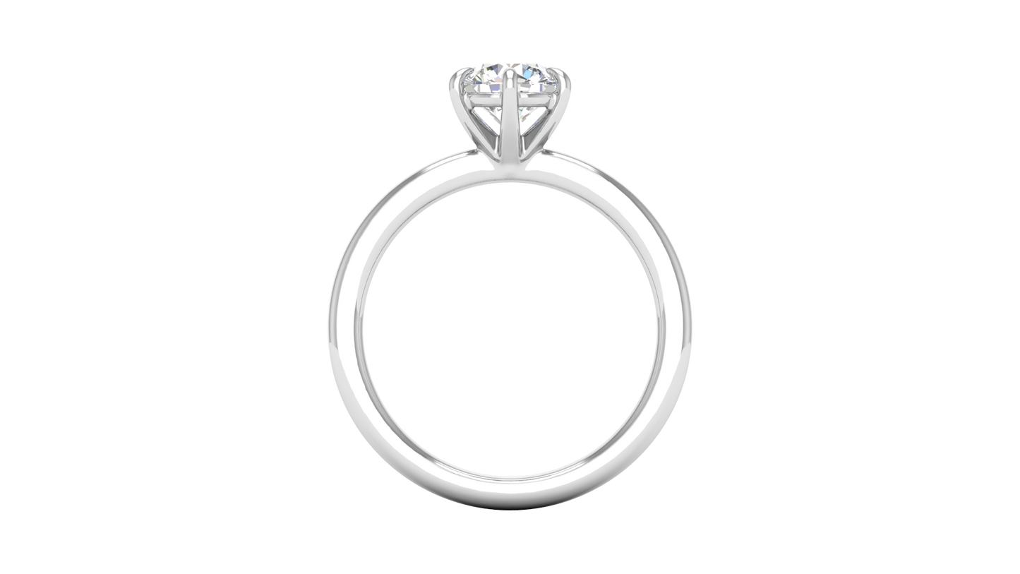 1.00 Ctw Classic Solitaire Engagement Ring Set In 14K White Gold