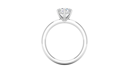 1.00 Ctw Classic Solitaire Engagement Ring Set In 14K White Gold