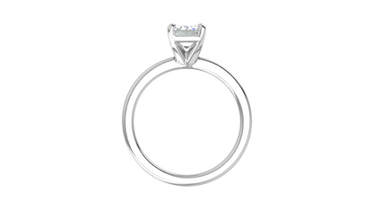 2.00 Ctw Emerald Cut Solitaire Engagement Ring Set In 14k White Gold