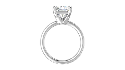 5.00 Ctw Radiant Cut Solitaire Engagement Ring Set In 14K White Gold
