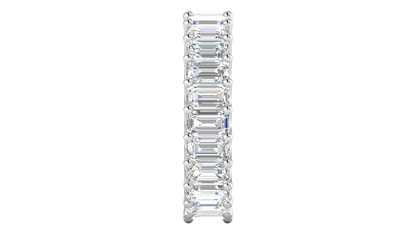 6.90 Ctw Emerald Cut Diamond Eternity Band Set In 14K White Gold