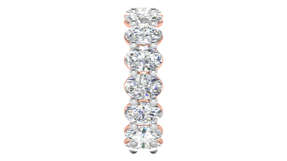 7.50 Ctw Oval Cut Diamond Eternity Band Set In 14K Rose Gold