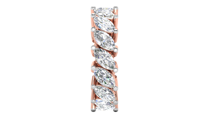 4.80 Ctw Marquise Cut Diamond Eternity Band Set In 14K Rose Gold