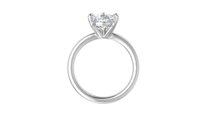 3.00 Ctw Pear Cut Solitaire Engagement Ring Set In 14K White Gold