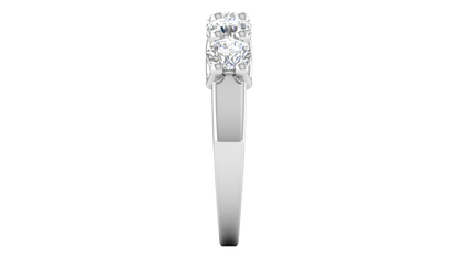2.00 Ctw Five-Stone Wedding Band With U-Shape Prong Setting In 14K White Gold