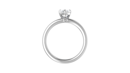 1.00 Ctw Pear Cut Solitaire Engagement Ring Set In 14K White Gold