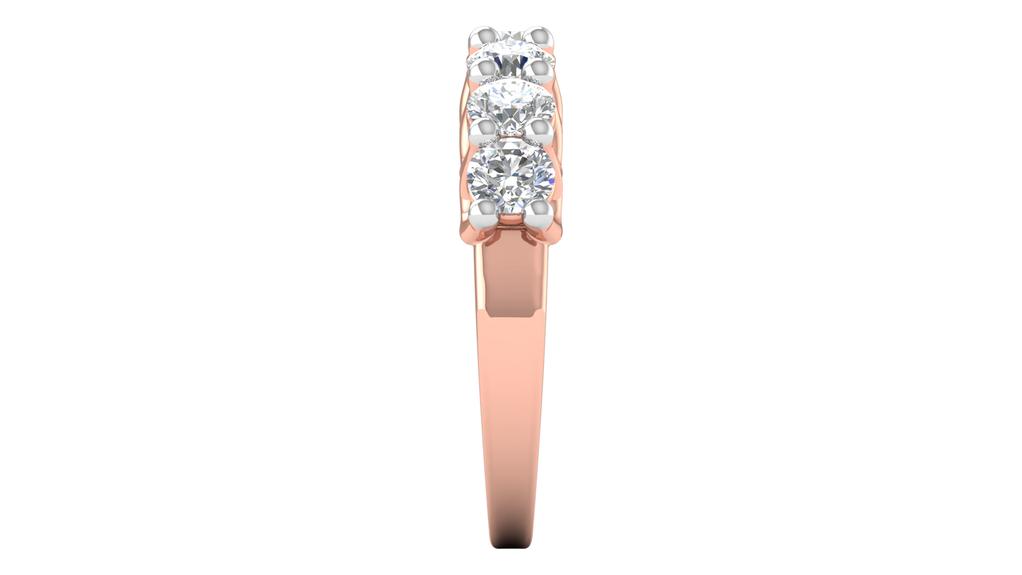 2.10 Ctw Dazzling Seven-Stone Wedding Band With U-Shape Prong Setting In 14K Rose Gold