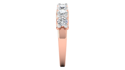 2.10 Ctw Dazzling Seven-Stone Wedding Band With U-Shape Prong Setting In 14K Rose Gold