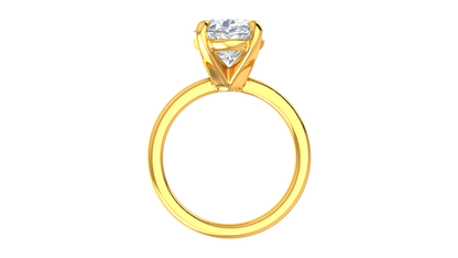 5.00 Ctw Oval Cut Solitaire Engagement Ring Set In 14K Yellow Gold