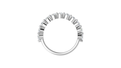 0.88 Ctw Bezal-Set Wedding Band Set In 14K White Gold