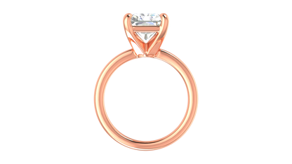 5.00 Ctw Radiant Cut Solitaire Engagement Ring Set In 14K Rose Gold