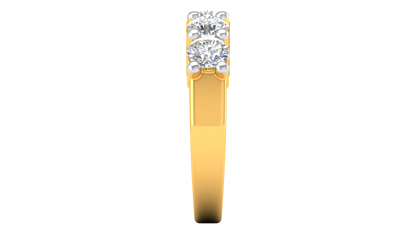 2.00 Ctw Elegant Five-Stone Wedding Band Set In 14K Yellow Gold