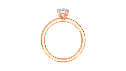 1.00 Ctw Oval Cut Solitaire Engagement Ring Set In 14K Rose Gold