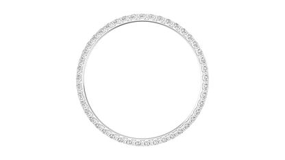 17.10 Ctw Round Cut Diamond Bangle | Shared Prong Diamond Bangle Set In Luxury 14K White Gold