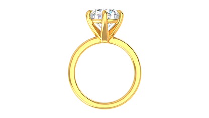 4.00 Ctw Classic Solitaire Engagement Ring Set In 14K Yellow Gold