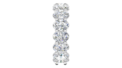 7.50 Ctw Oval Cut Diamond Eternity Band Set In 14K White Gold