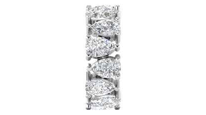 7.00 Ctw Pear Cut Diamond Eternity Band Set In 14K White Gold