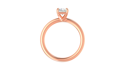 1.00 Ctw Radiant Cut Solitaire Engagement Ring Set In 14K Rose Gold