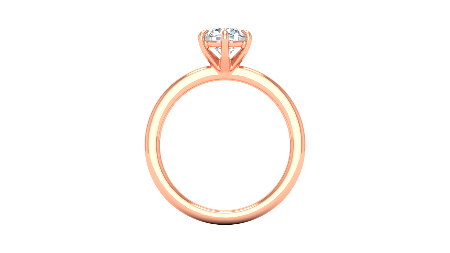 1.00 Ctw Classic Solitaire Engagement Ring Set In 14K Rose Gold