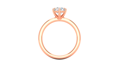 1.00 Ctw Classic Solitaire Engagement Ring Set In 14K Rose Gold
