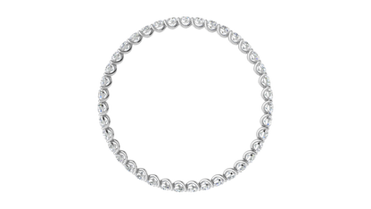 39.00 Ctw Round Cut Diamond Bangle | Twisted Eternity Diamond Bangle Set In Luxury 14K White Gold