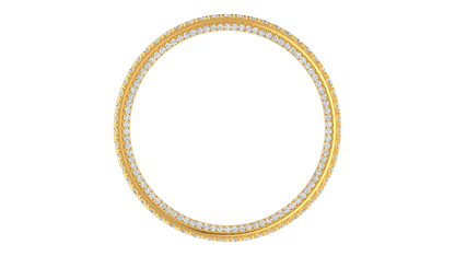 32.40 Ctw Round Cut Diamond Bangle | Double Row Pavé-Set Luxury Diamond Bangle Set In 14K Yellow Gold