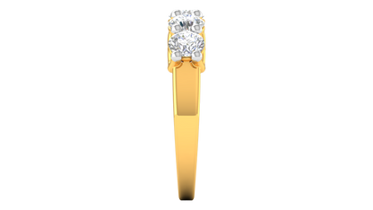 2.00 Ctw Five-Stone Wedding Band With U-Shape Prong Setting In 14K Yellow Gold