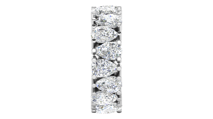5.40 Ctw Pear Cut Diamond Eternity Band Set In 14K White Gold