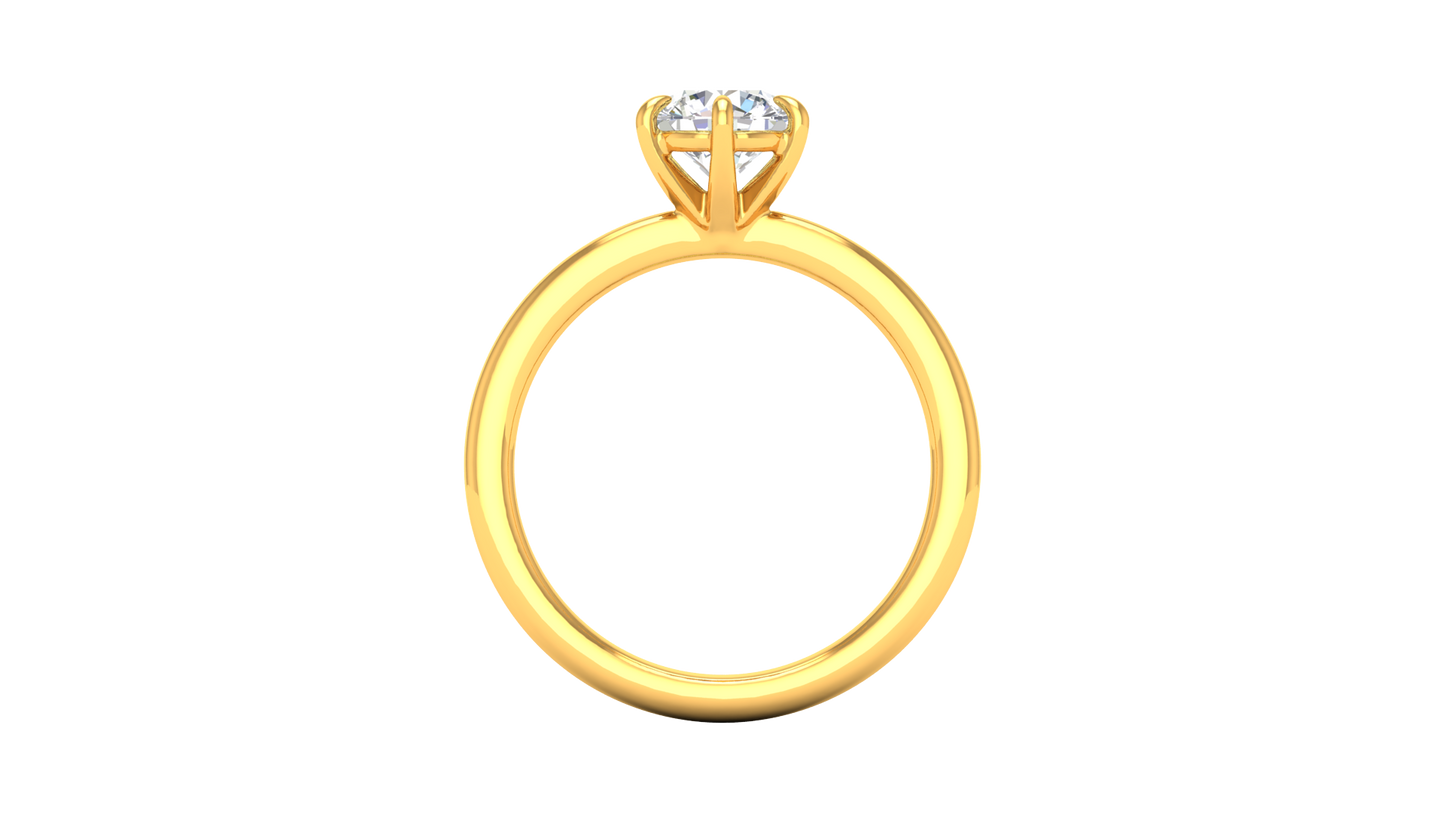 1.00 Ctw Classic Solitaire Engagement Ring Set In 14K Yellow Gold