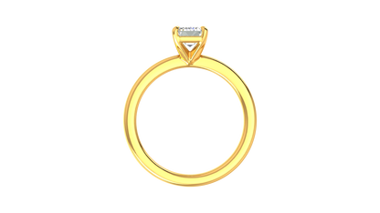 1.00 Ctw Emerald Cut Solitaire Engagement Ring Set In 14K Yellow Gold