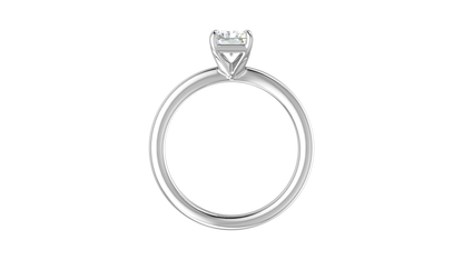 1.00 Ctw Radiant Cut Solitaire Engagement Ring Set In 14K White Gold
