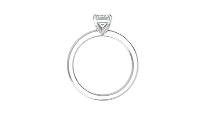 1.00 Ctw Emerald Cut Solitaire Engagement Ring Set In 14K White Gold