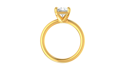 3.00 Ctw Radiant Cut Solitaire Engagement Ring Set In 14K Yellow Gold