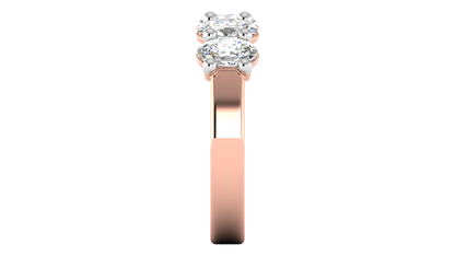2.00 Ctw Luxurious Oval Cut Five-Stone Wedding Band With U-Shape Prong Setting In 14K Rose Gold