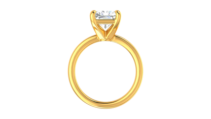 4.00 Ctw Radiant Cut Solitaire Engagement Ring Set In 14K Yellow Gold