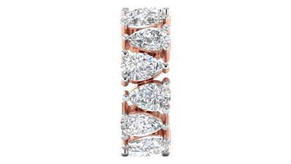 7.00 Ctw Pear Cut Diamond Eternity Band Set In 14K Rose Gold