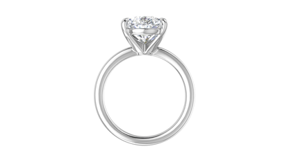 4.00 Ctw Pear Cut Solitaire Engagement Ring Set In 14K White Gold