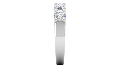 2.00 Ctw Elegant Five-Stone Wedding Band Set In 14K White Gold