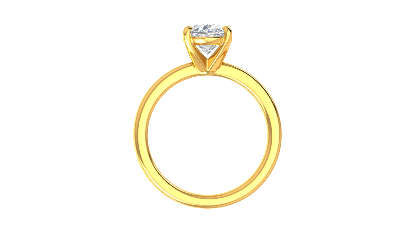 2.00 Ctw Oval Cut Solitaire Engagement Ring Set In 14K Yellow Gold