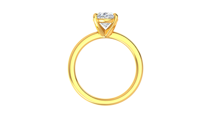 2.00 Ctw Oval Cut Solitaire Engagement Ring Set In 14K Yellow Gold