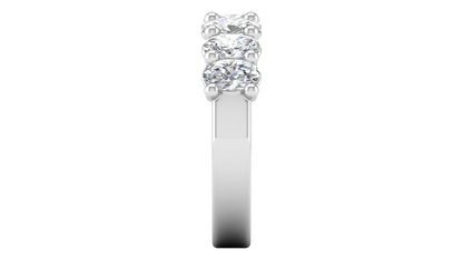 2.10 Ctw Luxurious Oval Cut Seven Stone Wedding Band With U-Shape Prong Setting In 14K White Gold
