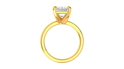 5.00 Ctw Emerald Cut Solitaire Engagement Ring Set In 14K Yellow Gold