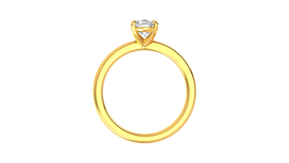 1.00 Ctw Oval Cut Solitaire Engagement Ring Set In 14K Yellow Gold